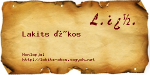 Lakits Ákos névjegykártya
